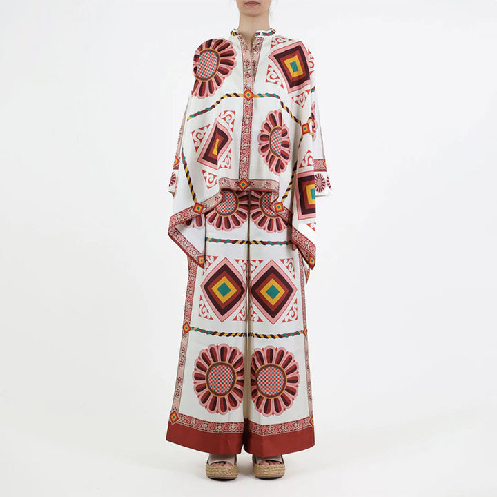Kvindernes blomster-kaftan top med knapdetalje Stilla