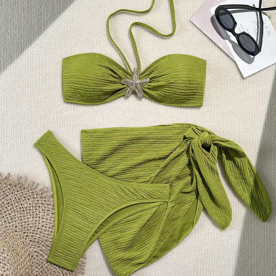 Dame bandeau-bikini med lækkert sarong Skovae
