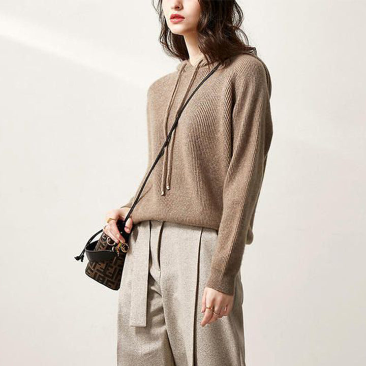Damer Oversized Hættepullover lavet af blødt Sweatstof med praktisk Snøre Stilla