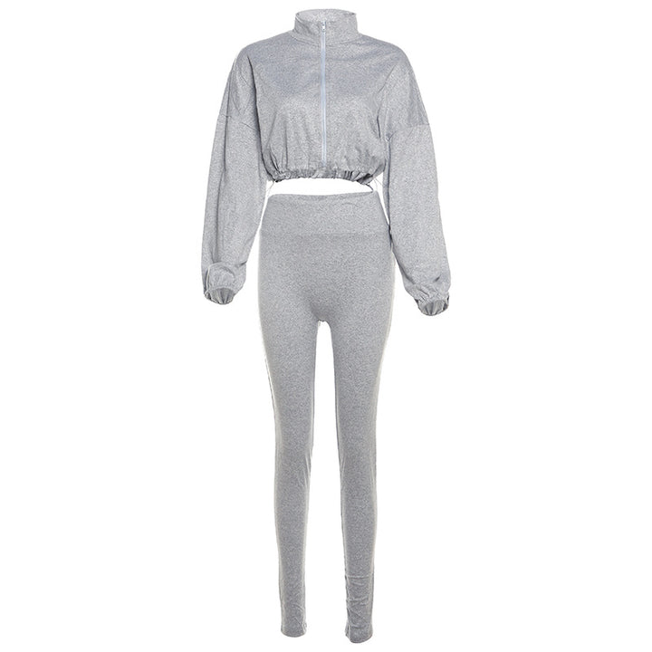 Dame Crop-top og højtaljede leggings sæt Stilla