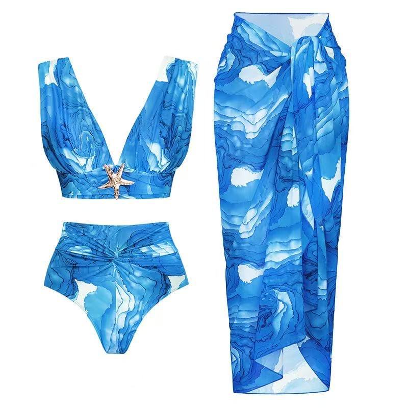 Dame Bikini-sæt med elegant omslagsnederdel og raffineret bustier Skovae