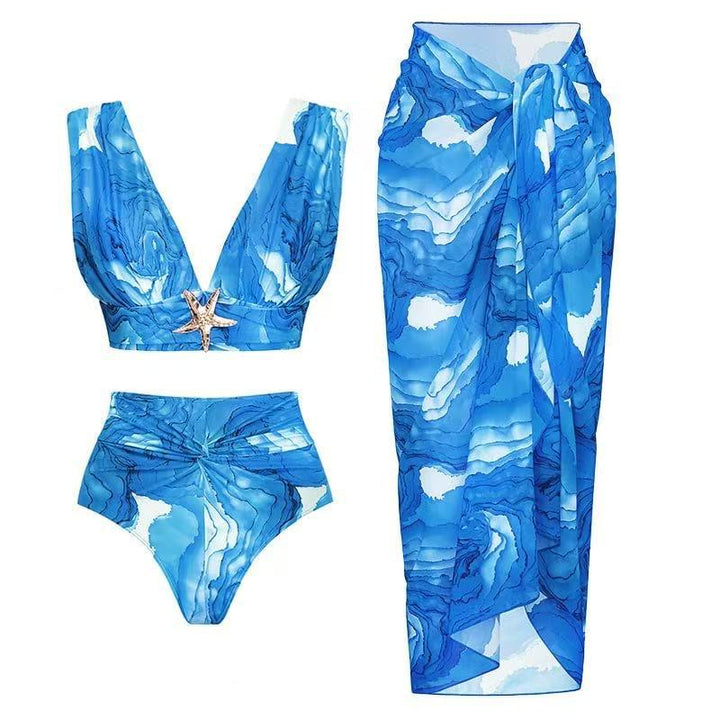 Dame Bikini-sæt med elegant omslagsnederdel og raffineret bustier Skovae