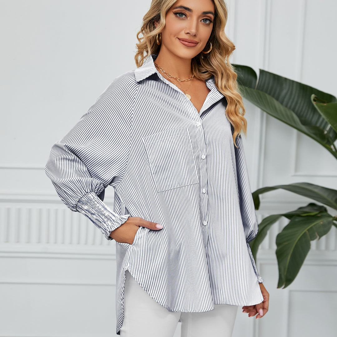 Damer casual oversized skjorte med striber Stilla