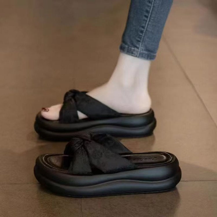 Dame Komfort-sandaler med elegant sløjfe-design og komfortabel sål Stilla