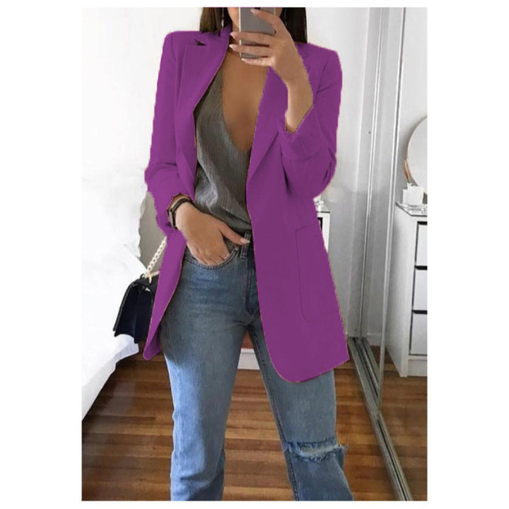Dame elegant blazer med tætsiddende snit og praktiske lommer Skovae