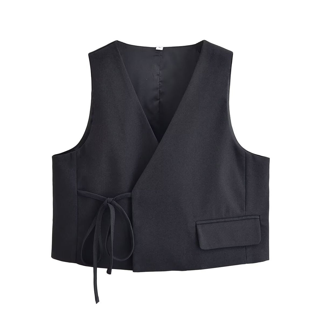 Dame indpakningsbluse med smart knude og elegant pasform Stilla