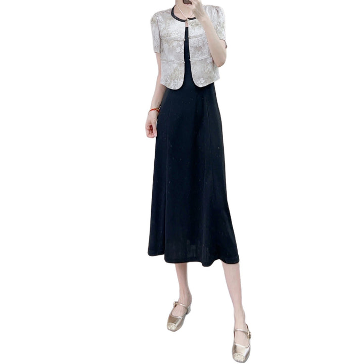 Damer elegant Cropped Blazer med blomstermotiv og moderne snit Stilla