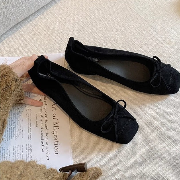 Femme Bue Detalje Slip-On Ballet Flats Stilla