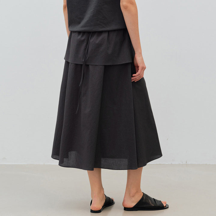 Damer Maxi-nederdel med unikt lag-design Stilla