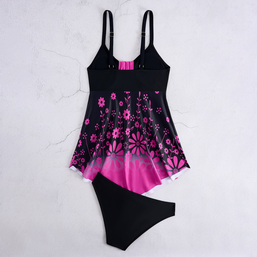 Dame Floral Print Svømmeuniform Kjole Stilla