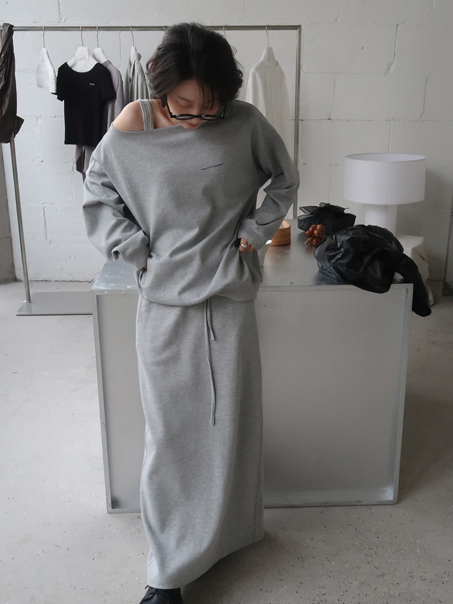 Dame oversized sweatshirt med asymmetrisk udskæring og afslappet pasform Stilla