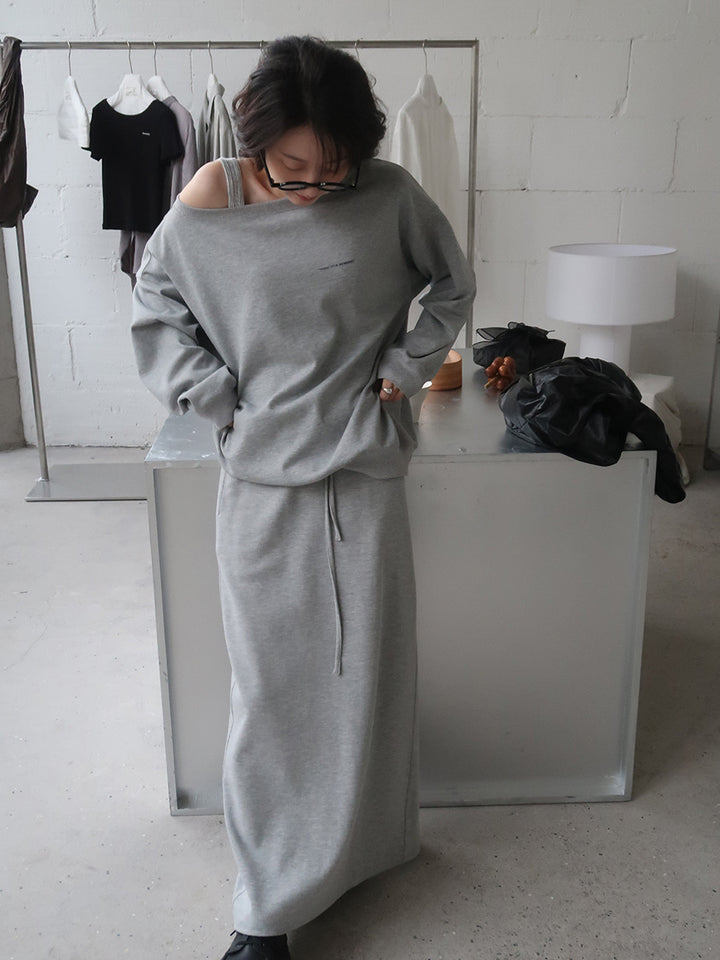 Dame oversized sweatshirt med asymmetrisk udskæring og afslappet pasform Stilla