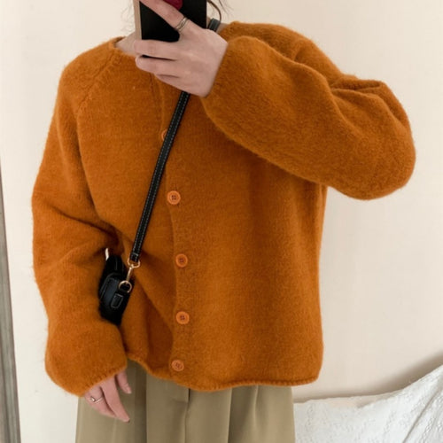 Dame Cozy Cardigan med Knapper og Løs Pasform Stilla