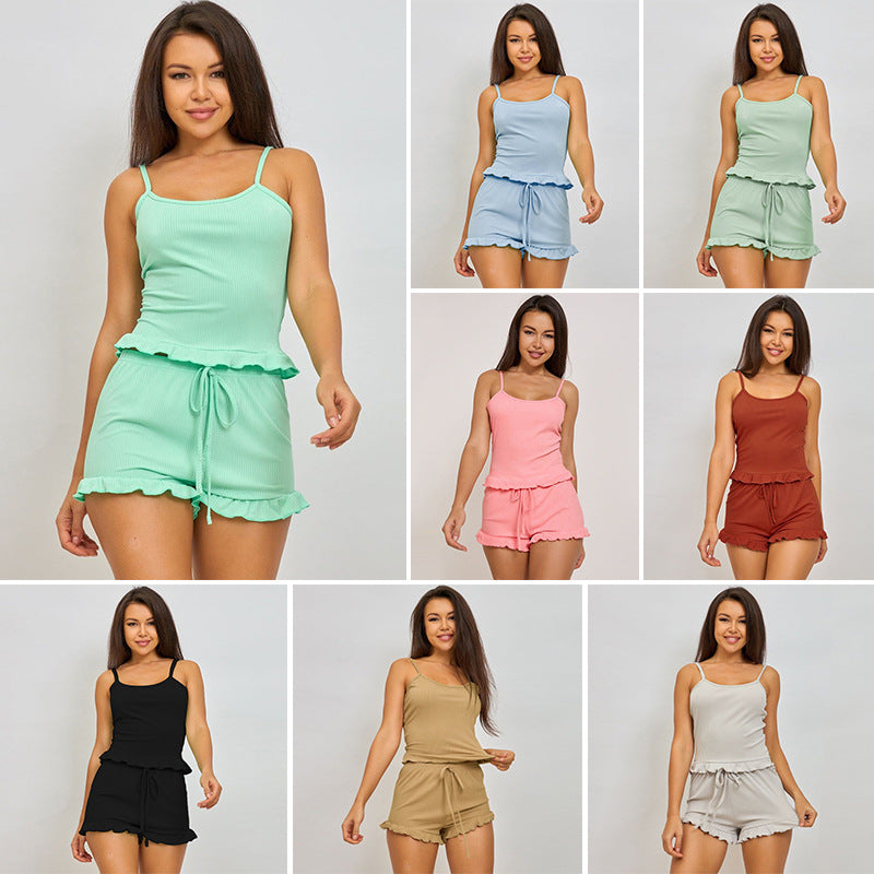 Dame Pyjama Top og Shorts Sæt Stilla