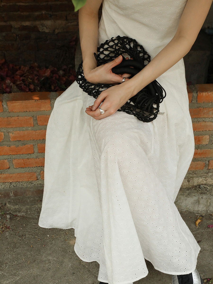 Dame maxikjole med fine ruffles detaljer og elegant snit Stilla