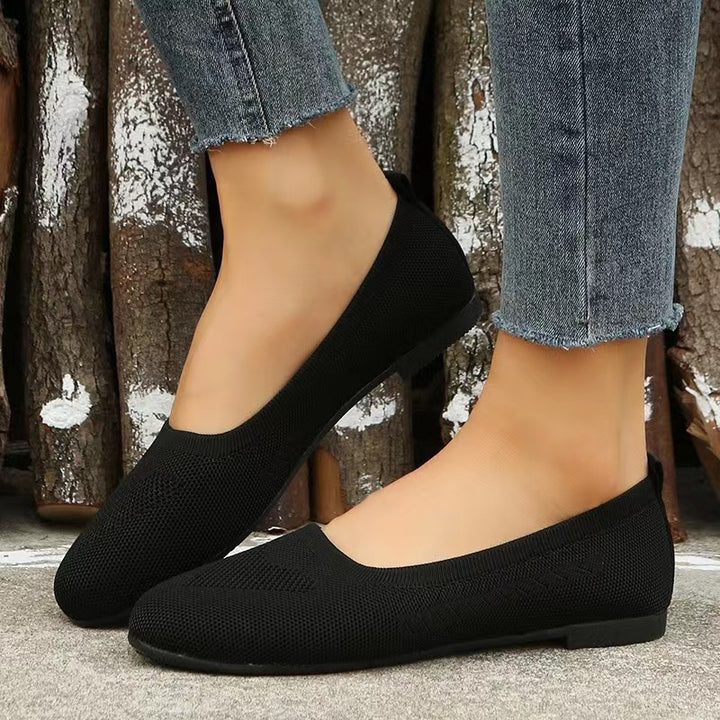 Dame Ballerinas lavet af åndbart strikmateriale Stilla