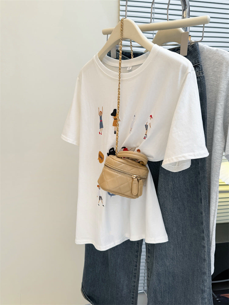 Femme Leges Illustreret Grafik-T-Shirt Stilla