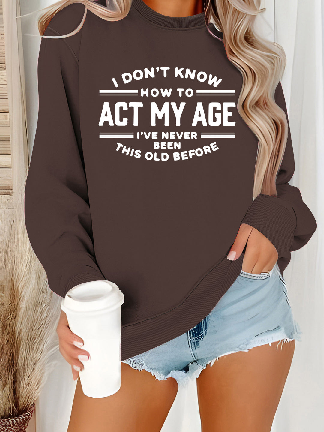 Kvinders sweatshirt med humoristisk print og afslappet pasform Stilla