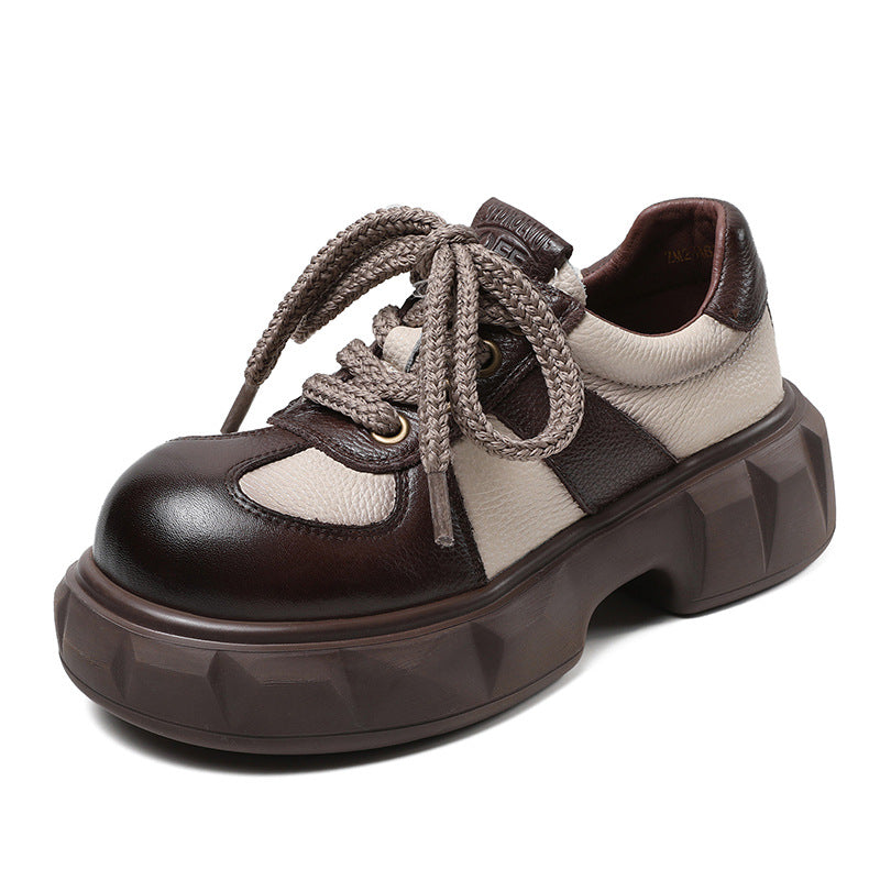 Femme Chunky Snørresneakers med struktureret Plateau-sål Stilla