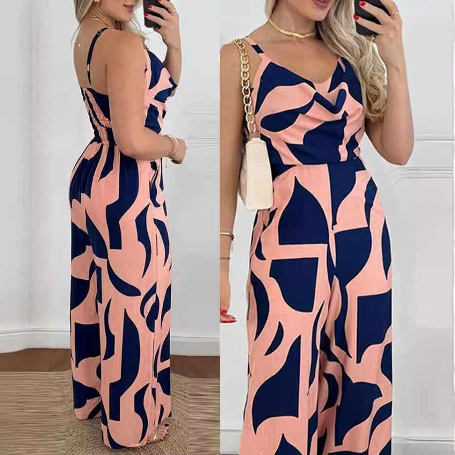 Dame jumpsuit med elegant indpakningsdesign og bredt ben Stilla