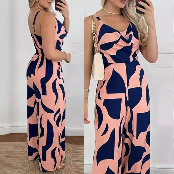 Dame jumpsuit med elegant indpakningsdesign og bredt ben Stilla