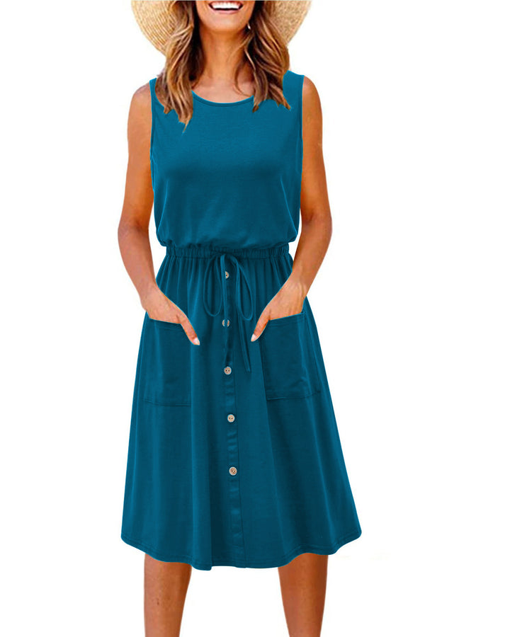 Dame Button-Up Fritids Midi Kjole Stilla