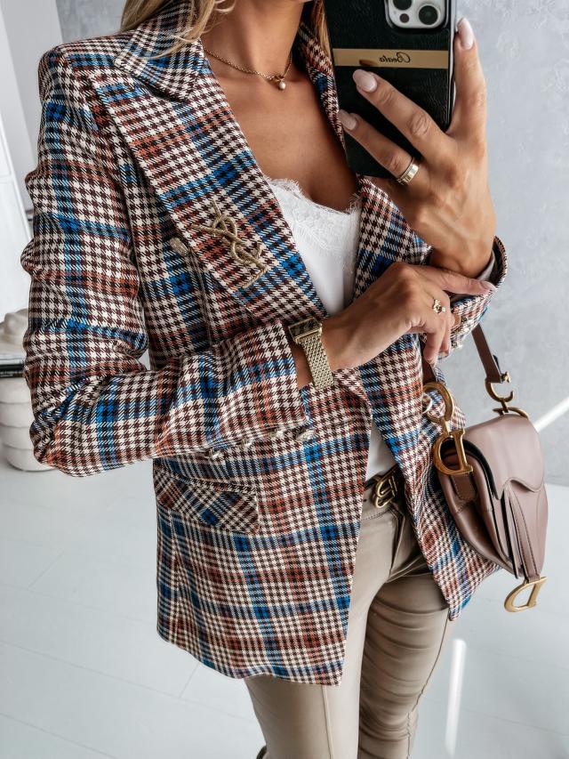 Damernes ternede mønster blazer med elegante detaljer Stilla