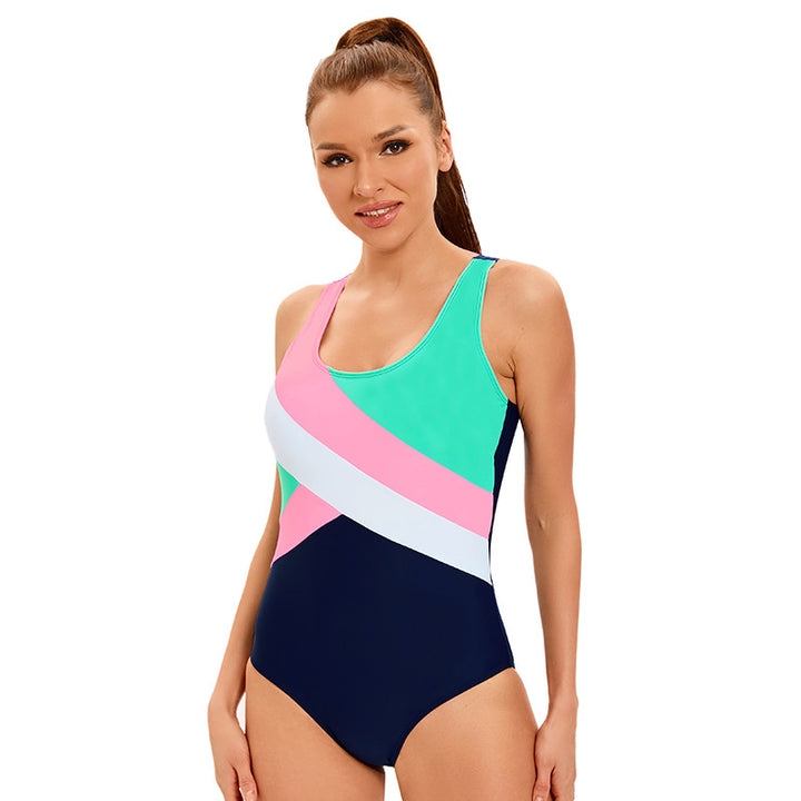 Dame Sporty Én-delt med asymmetrisk farve-design Stilla