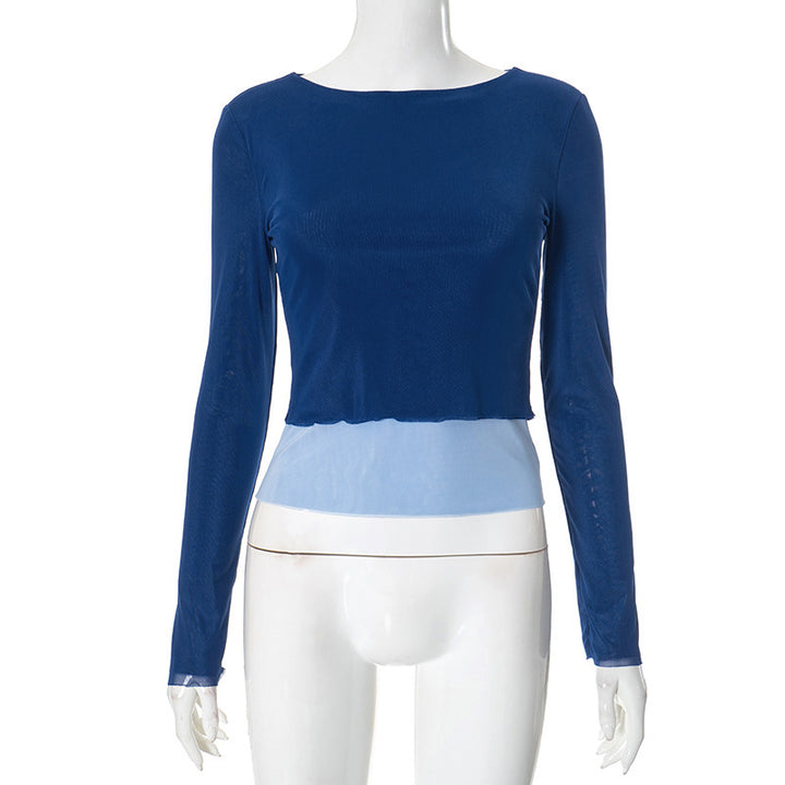 Damer figursyet Crop-Top med raffineret lagdeling og lange ærmer Stilla