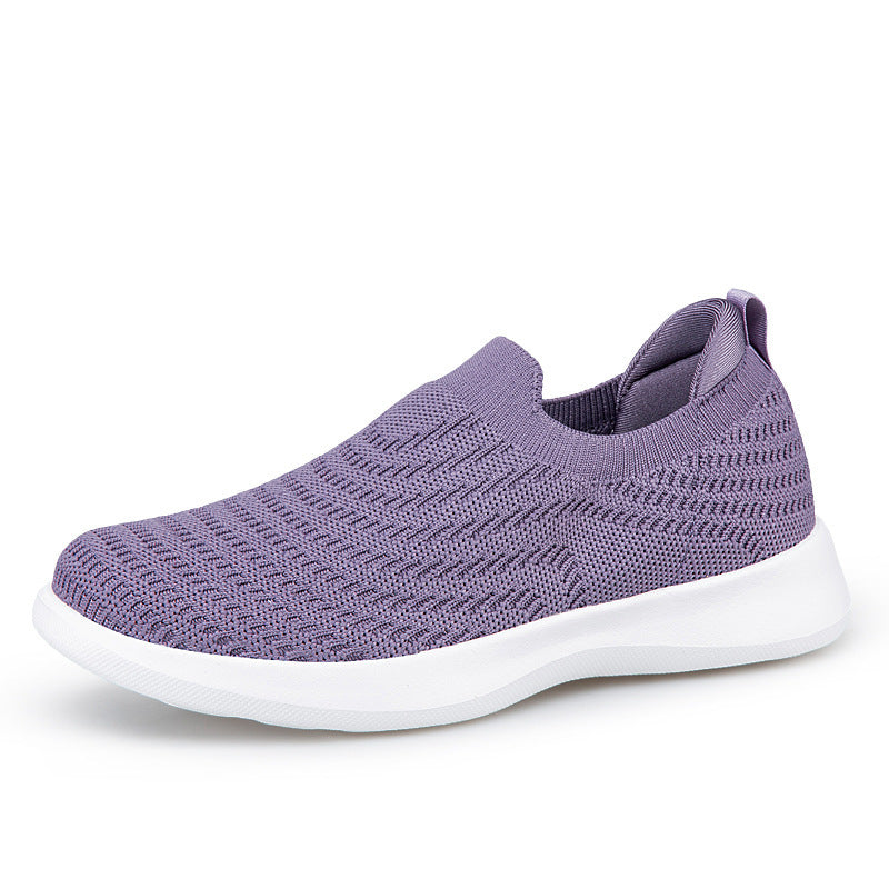 Dame nan Finstrik-Ballerina-Sneaker med elastisk indgang, polstret komfortfodbed og fleksibel let sål Skovae
