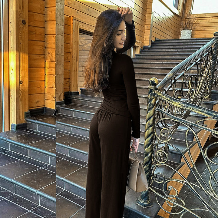 Femme Elegante Langærmet Ruffle Overall Stilla