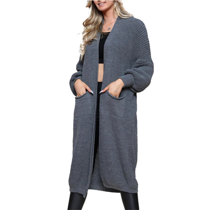 Kvinders Chunky Strik Cardigan med Åbne Lommer og Casual Design Stilla