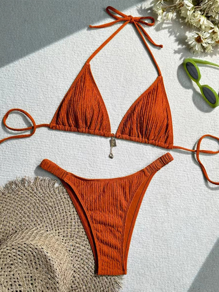 Dame Triangel-Bikini med raffinerede flæser Skovae
