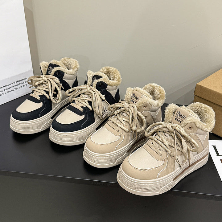Dame Høje foret Sneakers med fluffy krave og slidstærkt overdækning Stilla
