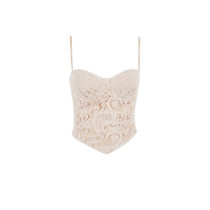Dame spids-bodysuit med raffineret snit og strapless design Stilla