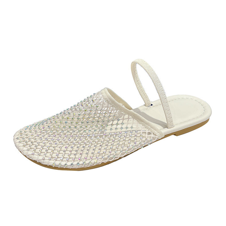 Dame mode Slip-On Sandaler med funkende netdesign og komfortabelt fodseng Stilla