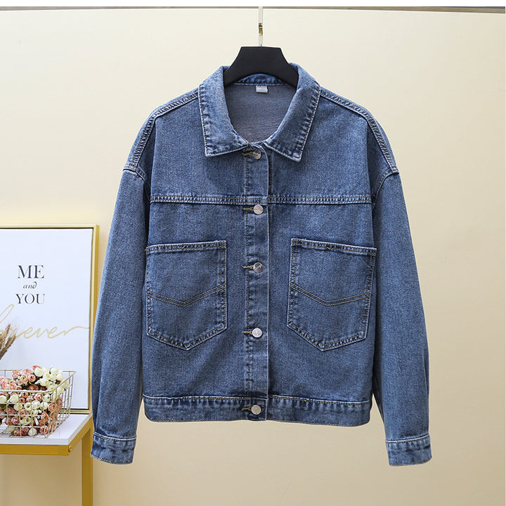 Dame denimjakke med store lommer Stilla