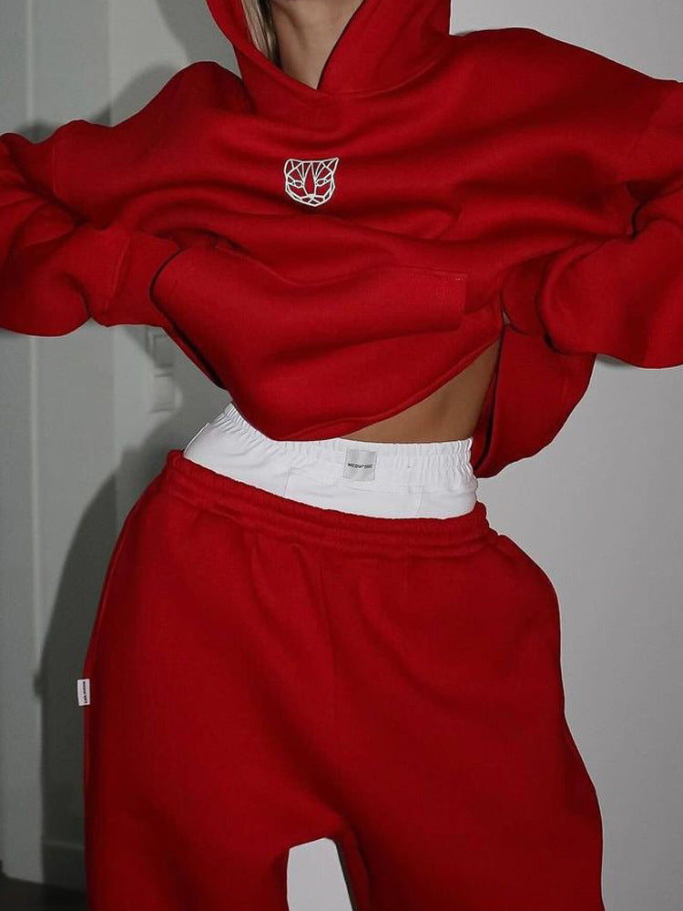 Dame Oversized Hoodie med Casual Joggingbukser Sæt Skovae