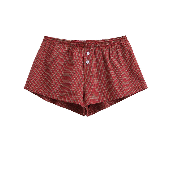 Dame Behagelige Rude Shorts i klassisk snit med elastisk linning Stilla