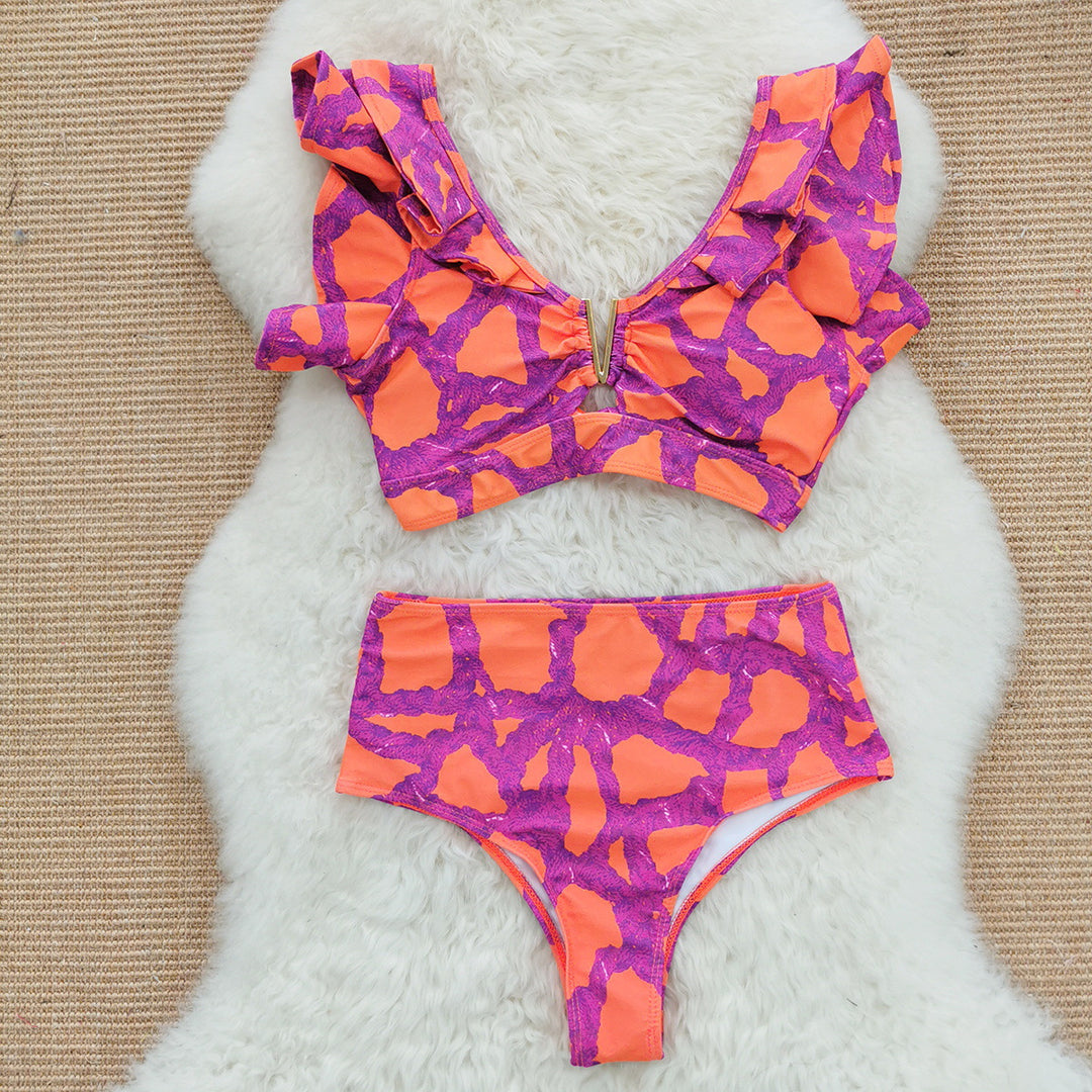 Dame Bikini-sæt med legende ruffled design og høj talje Stilla