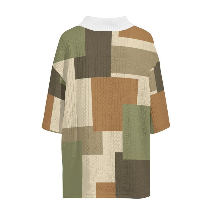 Herre afslappet kombination af V-hals T-shirt og shorts i moderne patchwork-design Stilla