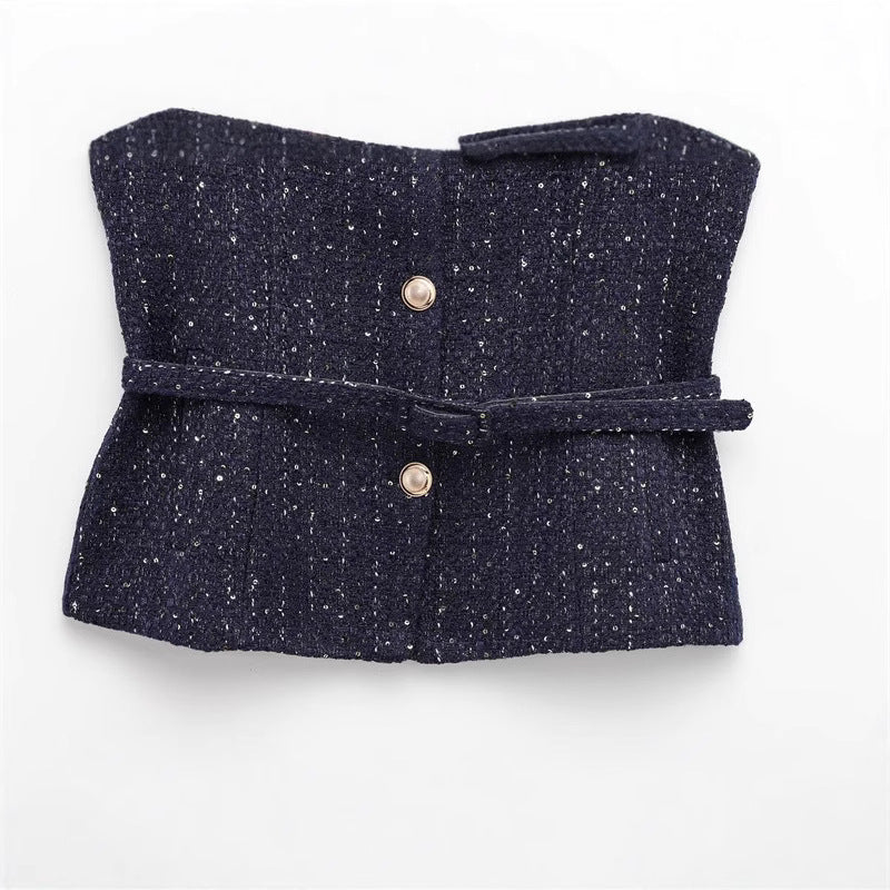 Femme Tekstureret Utility Vest med justerbar talje Stilla