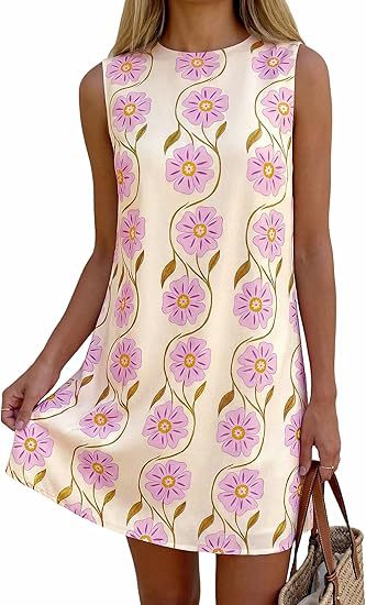 Dame sommerkjole i vintage stil med blomster mønster Skovae