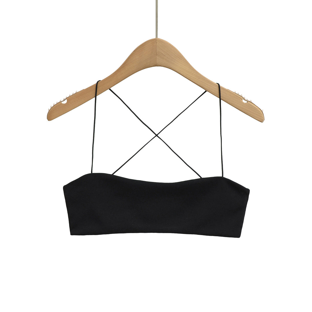 Dame rygfri crop-top med justerbare spaghetti-stropper og elastisk bånd Stilla