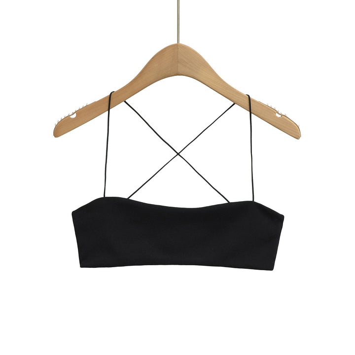 Dame rygfri crop-top med justerbare spaghetti-stropper og elastisk bånd Stilla