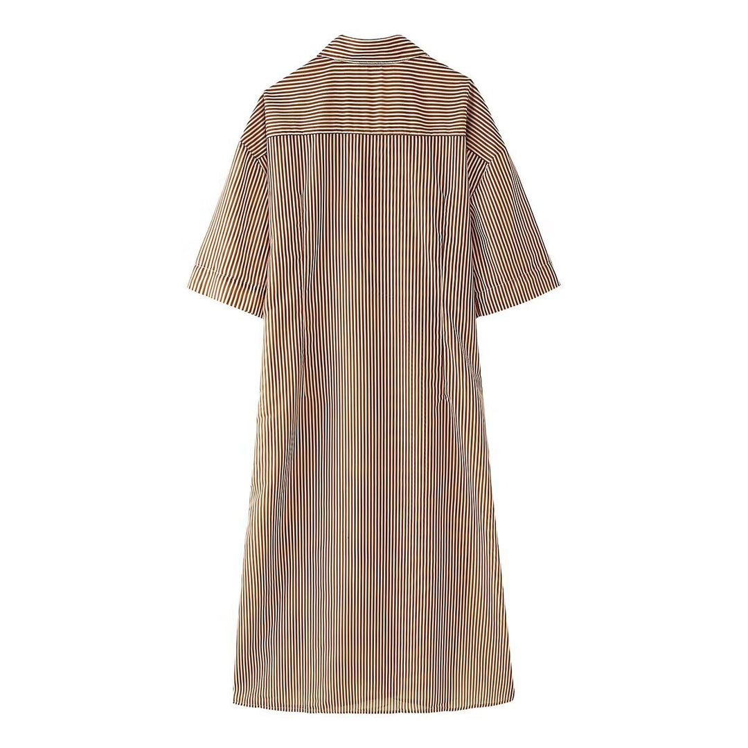 Dame omslagskjole med elegante striber og charmerende design Stilla