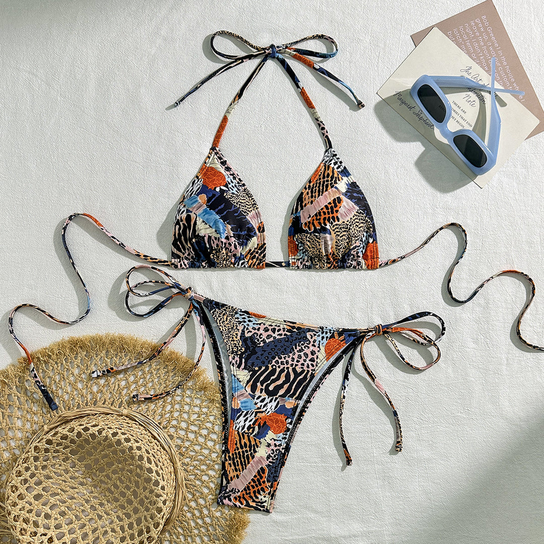 Dame Triangel-Bikini med moderigtigt dyreprint Skovae
