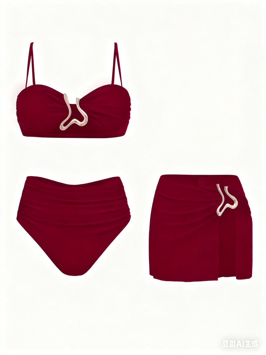 Dame bikinisæt med elegant indpakningsskørt og moderne design Skovae