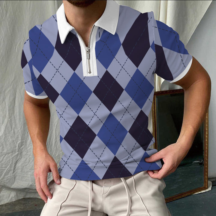 Stilfuldtternet Kortærmet Polo-Shirt til Herrer Stilla
