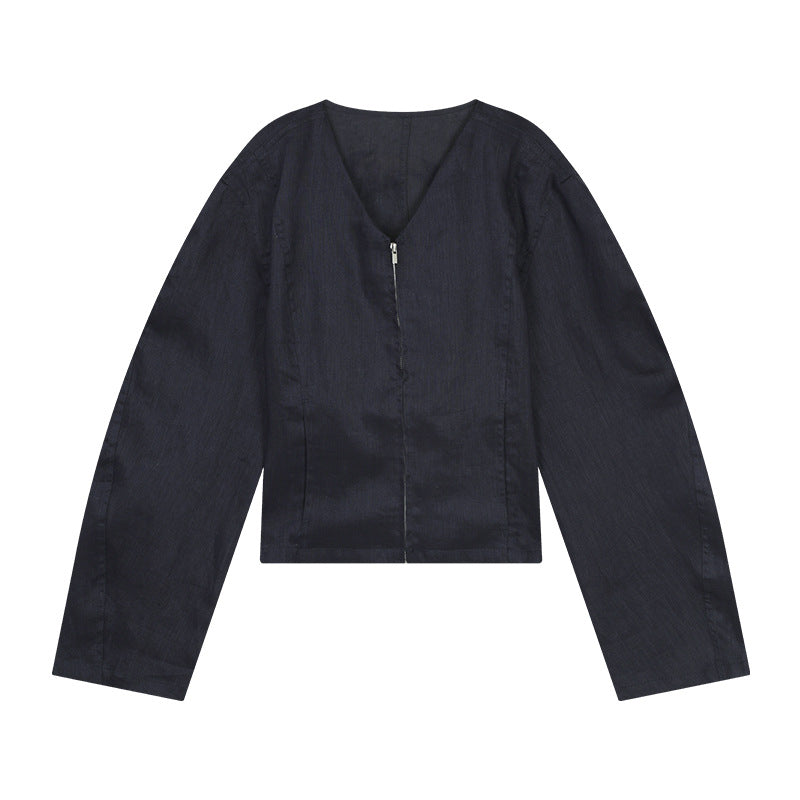 Damer cropped blazer med raffineret V-udskæring og skjult lynlås Stilla
